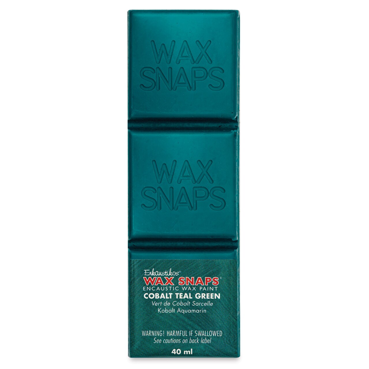 Enkaustikos Wax Snaps Encaustic Paints - Cobalt Teal Green, 40 ml cake